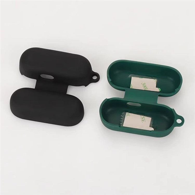 For Sony WF-C510 Bluetooth Earphones Case Soft Silicone Cover with Anti-Lost Buckle - Black