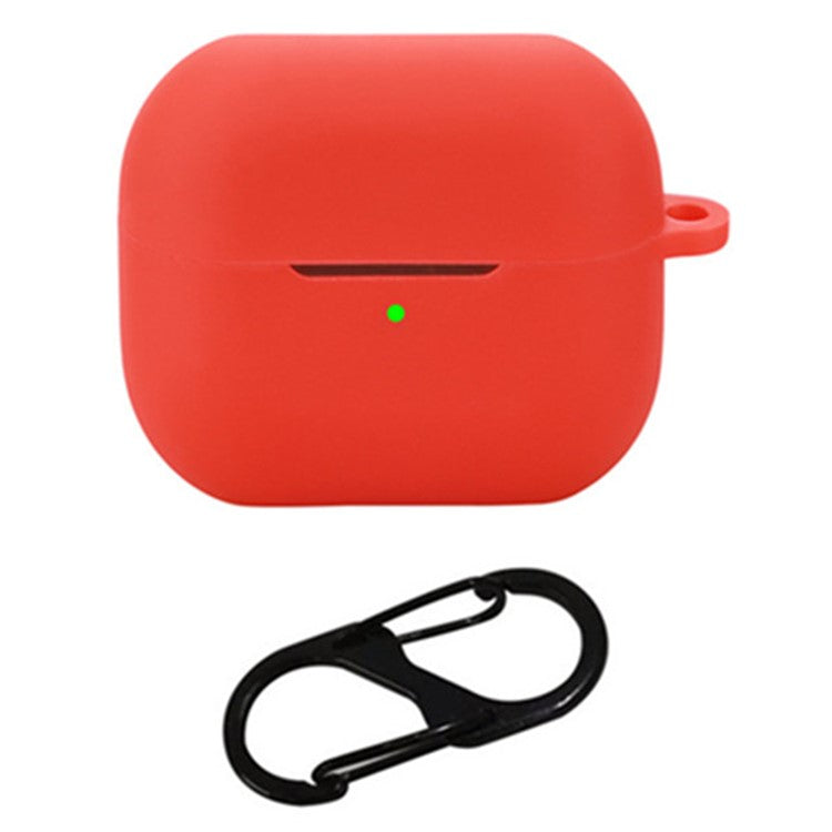 For Samsung Galaxy Buds3 Pro Bluetooth Earphones Case Soft Silicone Cover with Anti-Lost Buckle - Red