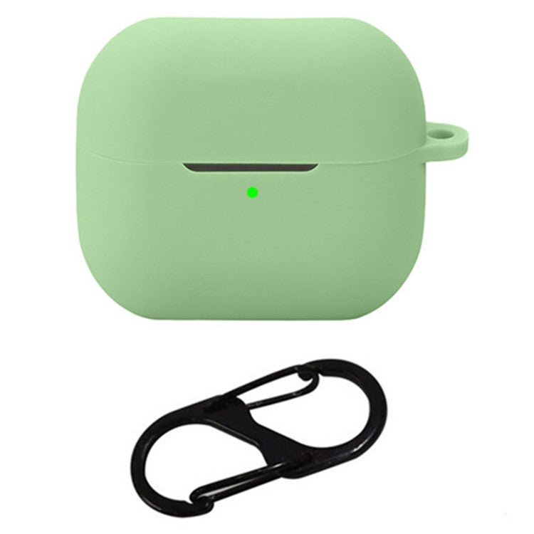 For Samsung Galaxy Buds3 Pro Bluetooth Earphones Case Soft Silicone Cover with Anti-Lost Buckle - Match Green