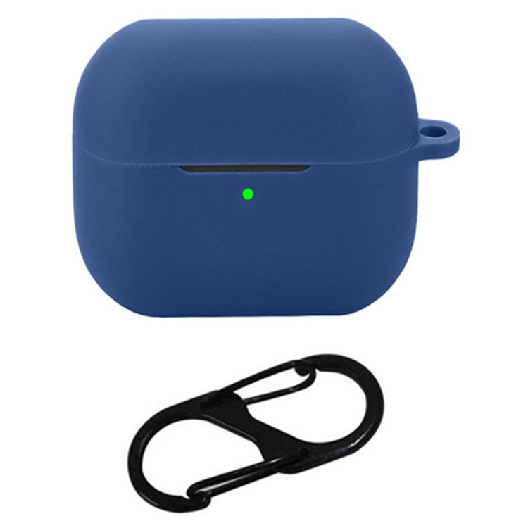 For Samsung Galaxy Buds3 Pro Bluetooth Earphones Case Soft Silicone Cover with Anti-Lost Buckle - Dark Blue