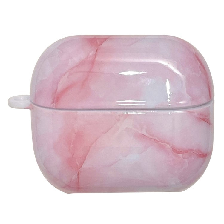 For Samsung Galaxy Buds3 Pro / Buds3 Case Marble Pattern Bluetooth Earphone Matte PC Cover - Light Pink