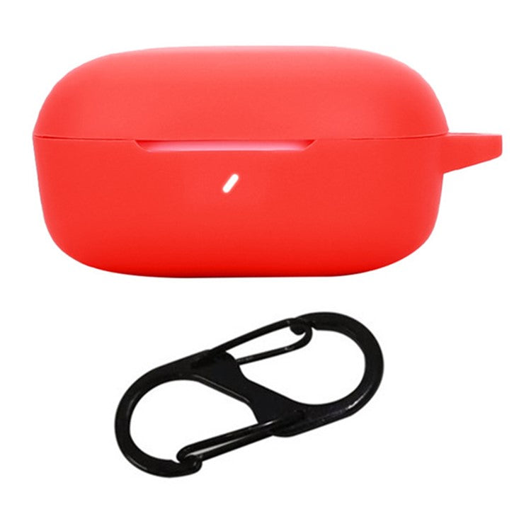 For JBL T280TWS X3 Case with Anti-Lost Buckle Bluetooth Earbuds Silicone Protective Cover - Red