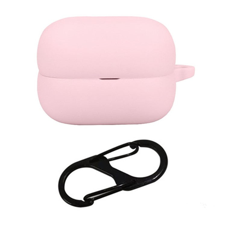 For Sony Linkbuds Fit WF-LS910N Case with Anti-Lost Buckle Bluetooth Earbuds Silicone Protective Cover - Pink