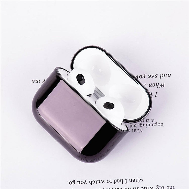 For AirPods 4 PC Hard Case Electroplating Earphone Protective Cover - Silver