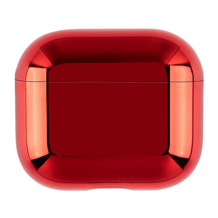 For AirPods 4 PC Hard Case Electroplating Earphone Protective Cover - Red