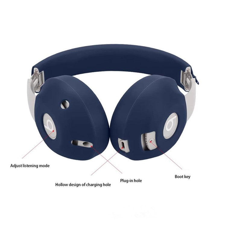 For Beats Studio Pro Silicone Case Headset Ear Cushion Protective Cover Wear Resistant Scratch Proof - Dark Blue