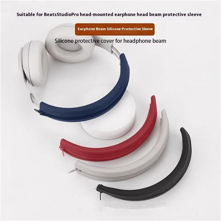 For Beats Studio Pro Headphones Silicone Headband Cover Protective Case Scratch Resistant - Beige