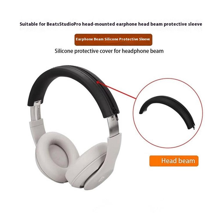 For Beats Studio Pro Headphones Silicone Headband Cover Protective Case Scratch Resistant - Beige