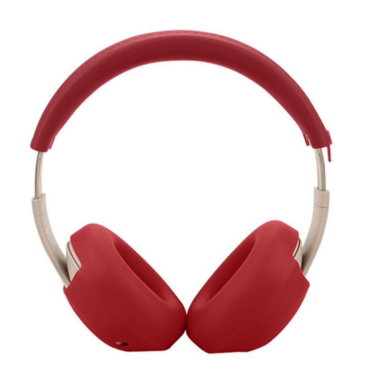 For Beats Studio Pro Protective Silicone Case Set with 2 Earcup Cover and Headband Cover - Red