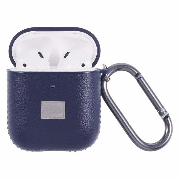 X-LEVEL For AirPods Pro 2 / AirPods Pro Earphone Case Litchi Texture PU Leather TPU Cover with Carabiner - Blue