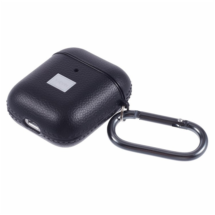 X-LEVEL For AirPods Pro 2 / AirPods Pro Earphone Case Litchi Texture PU Leather TPU Cover with Carabiner - Black