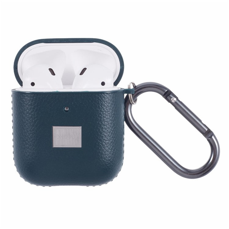 X-LEVEL For AirPods Pro 2 / AirPods Pro Earphone Case Litchi Texture PU Leather TPU Cover with Carabiner - Green