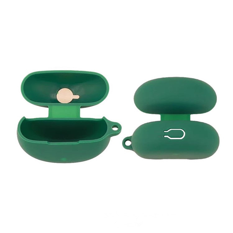 For OnePlus Buds Ace 2 Case with Anti Lost Buckle Bluetooth Earbuds Silicone Protective Cover - Matcha Green