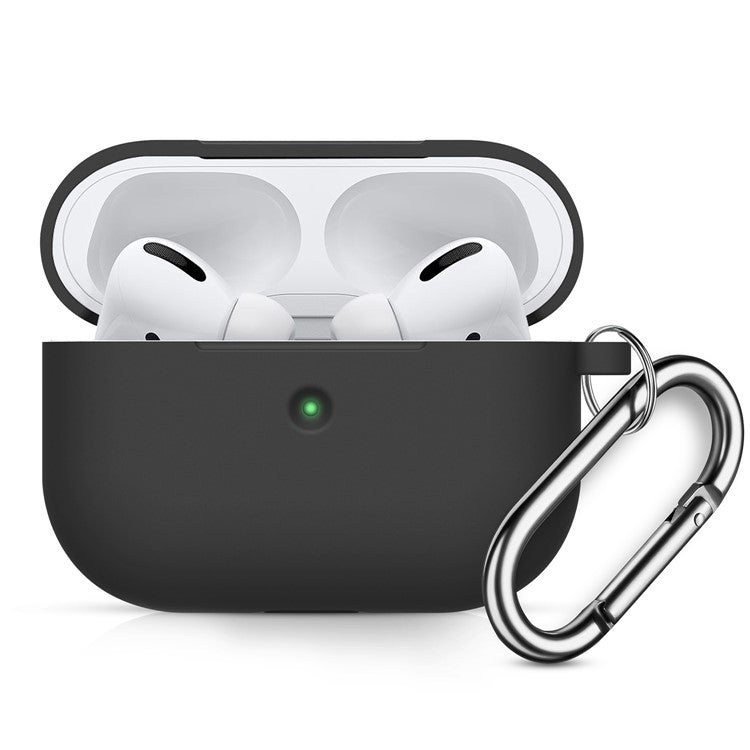 Thick Silicone Cover Case Bluetooth Earphones Protector for Apple AirPods Pro - Black