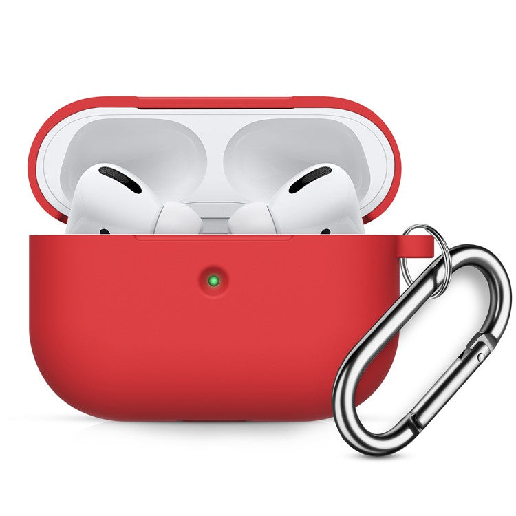 Thick Silicone Cover Case Bluetooth Earphones Protector for Apple AirPods Pro - Red