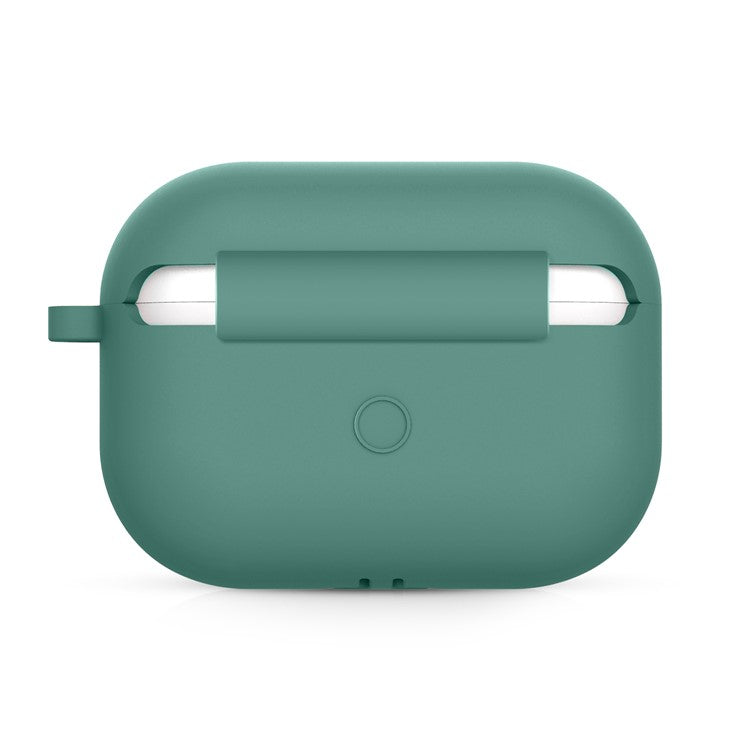 Thick Silicone Cover Case Bluetooth Earphones Protector for Apple AirPods Pro - Pine Needle Green