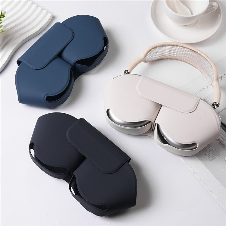 For Airpods Max Case with Sleep Mode PU Leather Headphone Cover - White