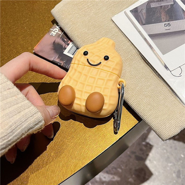 Silicone Case for Apple AirPods with Wireless Charging Case (2019) / AirPods with Charging Case (2019) / (2016) Peanut Shaped Cover with Buckle