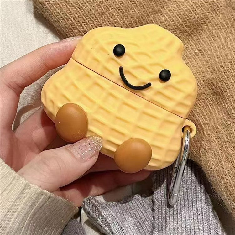 For AirPods Pro 2 / AirPods Pro Silicone Case Peanut Shaped Earphone Protective Cover with Buckle