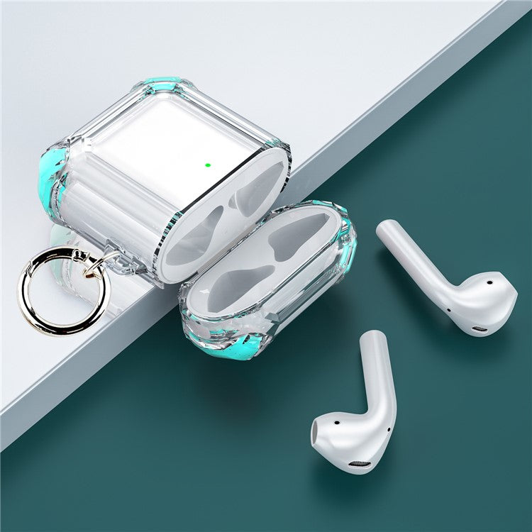 Anti-Drop Four-corner Clear TPU Earphone Protective Case Cover for Apple AirPods with Charging Case (2016)/(2019) / AirPods with Wireless Charging Case (2019) - Green