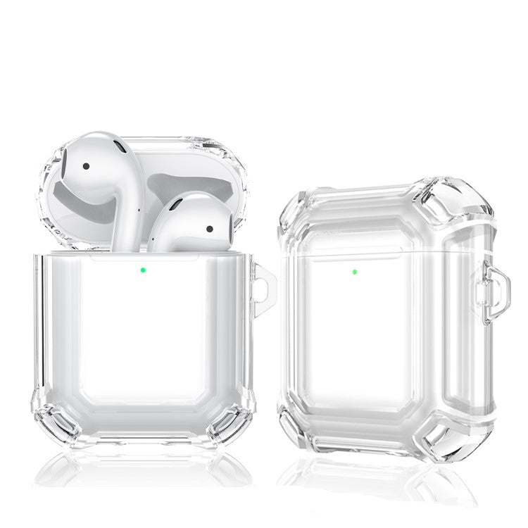 Anti-Drop Four-corner Clear TPU Earphone Protective Case Cover for Apple AirPods with Charging Case (2016)/(2019) / AirPods with Wireless Charging Case (2019) - Transparent