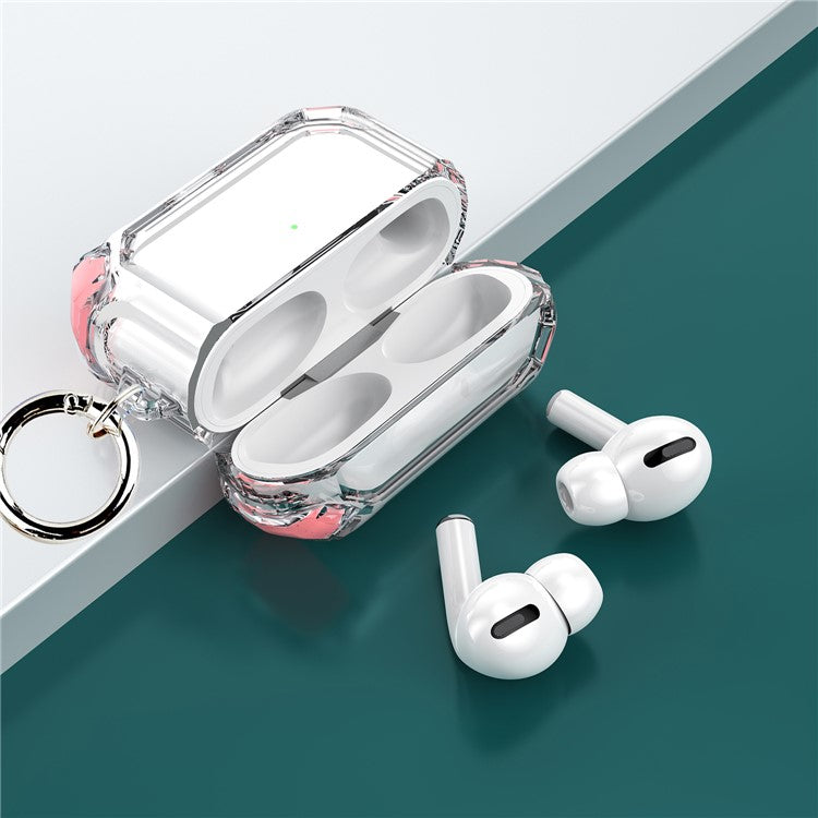 Four-corner Anti-Drop Clear TPU Protective Case Cover for AirPods Pro - Pink