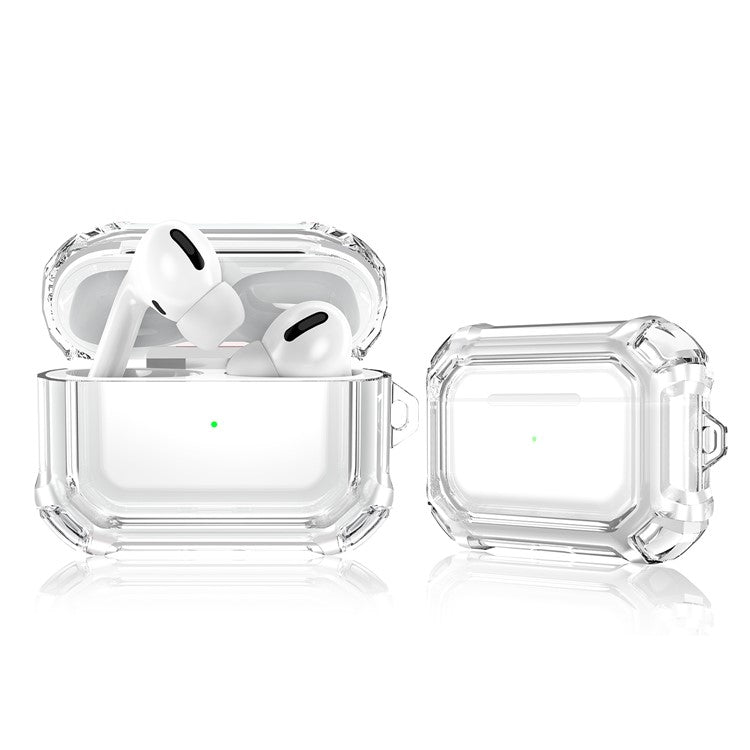 Four-corner Anti-Drop Clear TPU Protective Case Cover for AirPods Pro - Transparent