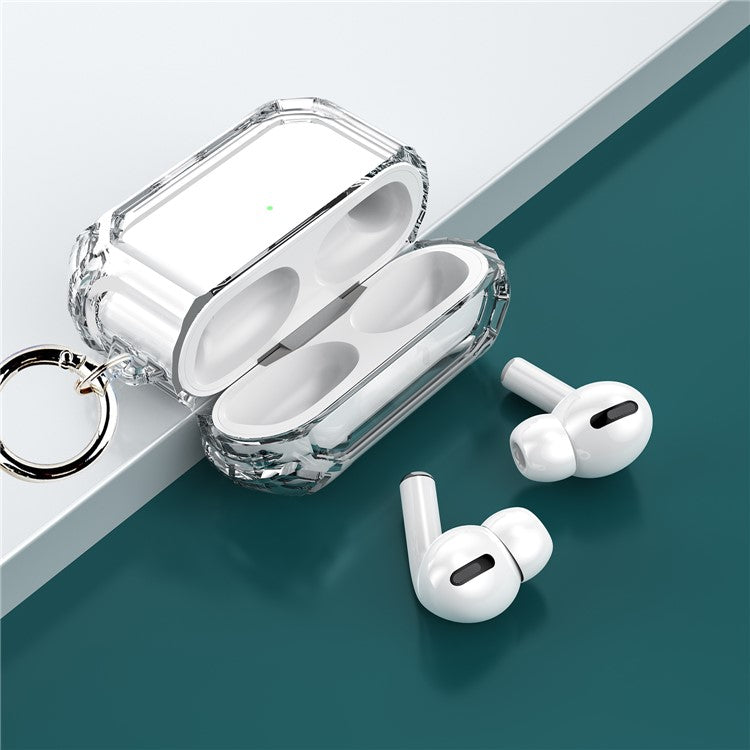 Four-corner Anti-Drop Clear TPU Protective Case Cover for AirPods Pro - Transparent