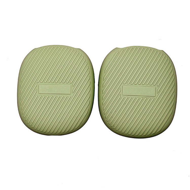 1 Pair Stripe Design Silicone Headphone Protective Case Cover for Airpods Max - Green