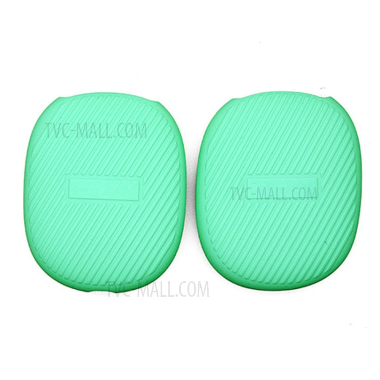 1 Pair Stripe Design Silicone Headphone Protective Case Cover for Airpods Max - Light Green