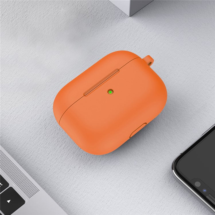 For Apple AirPods 3 Silicone Protective Earphone Case Cover with Carabiner  - Orange