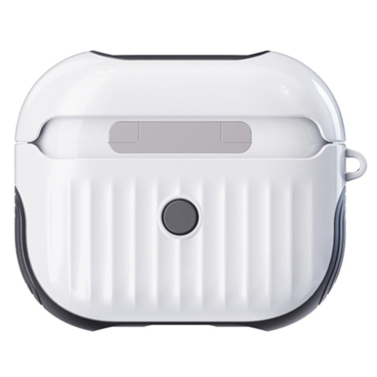 Suitcase Style Glossy Rubberized PC + TPU Earphone Charging Box Protective Cover Case for Apple AirPods 3 - White