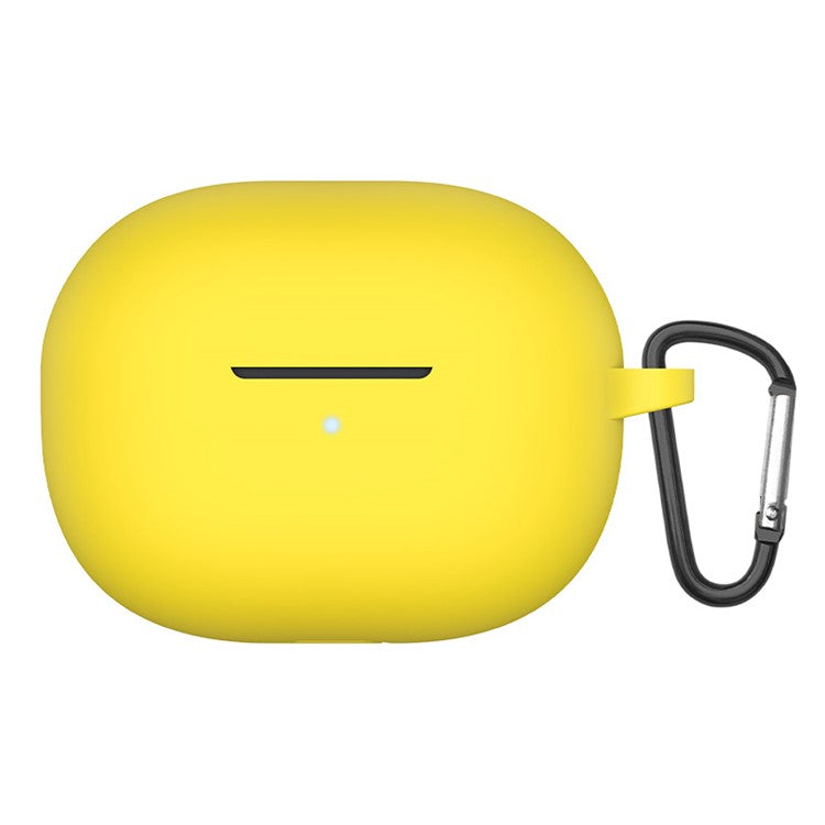 Soft Silicone Shockproof Earphone Case with Carabiner for Xiaomi Redmi Buds 3 Youth Edition - Yellow