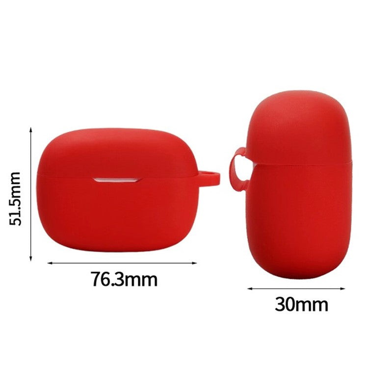 Shockproof Silicone Case Anti-scratch Protective Sleeve Cover for JBL Wave 200TWS Bluetooth Earphones - Red