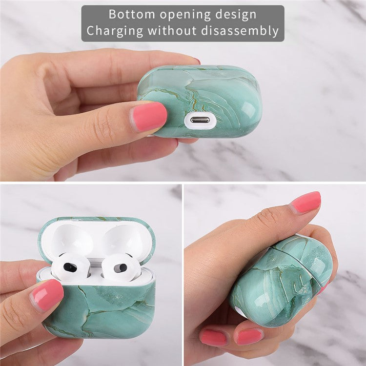 Marble Pattern Dust-proof Hard PC Earphone Charging Box Protective Case Anti-fall Cover for Apple AirPods 3 - S09