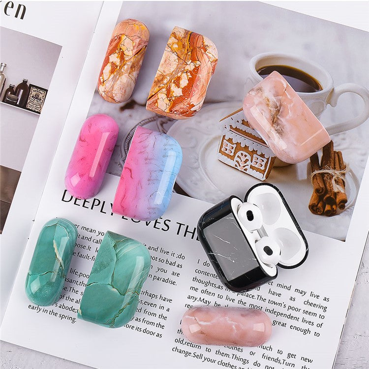 Marble Pattern Dust-proof Hard PC Earphone Charging Box Protective Case Anti-fall Cover for Apple AirPods 3 - S09