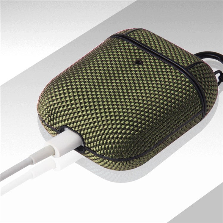 Waterproof Nylon Wireless Earphone Case Sleeve Anti-drop Anti-scratch Protective Cover for Apple AirPods with Charging Case (2016/2019) / Apple AirPods with Wireless Charging Case (2019) - Green