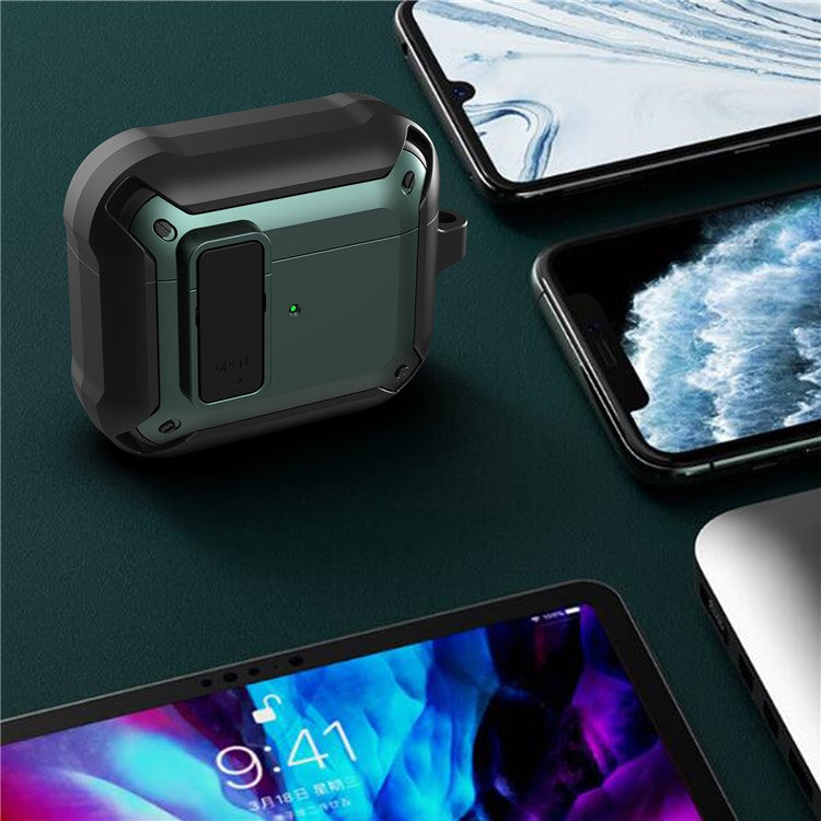 Wireless Earphone Charging Case Sleeve Anti-drop TPU+PC Protective Cover with Snap-on Lid Design for AirPods 3 - Style 1