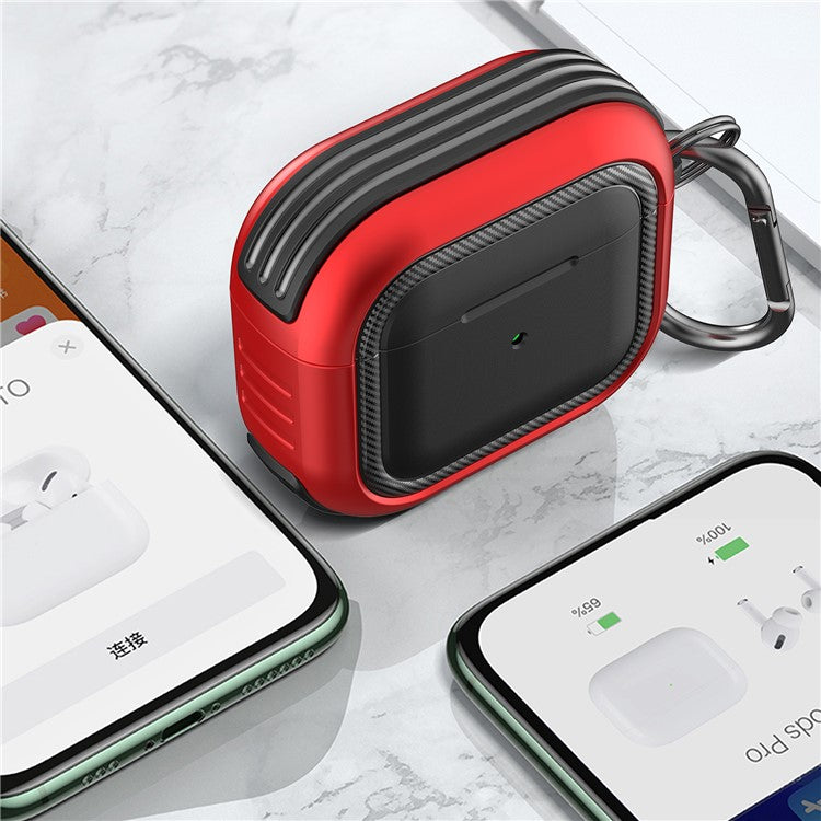 Bluetooth Earphone Anti-drop TPU+PC Protective Case Cover with Hanging Buckle for AirPods 3 - Style 1