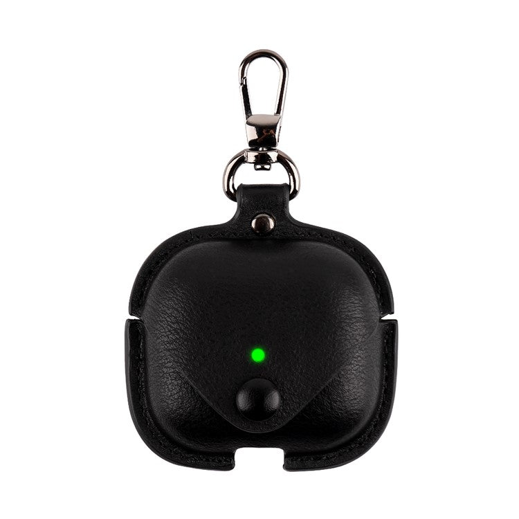 PU Leather Bluetooth Earphone Case for Apple AirPods 3 with Carabiner Indicator Light Hole Position - Black