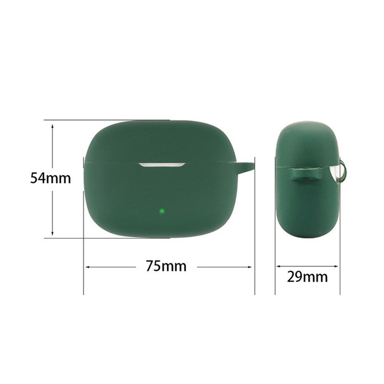 For JBL Wave 200 TWS Bluetooth Earphone Protective Case Soft Silicone Headphone Charging Bin Shell with Buckle - Blackish Green