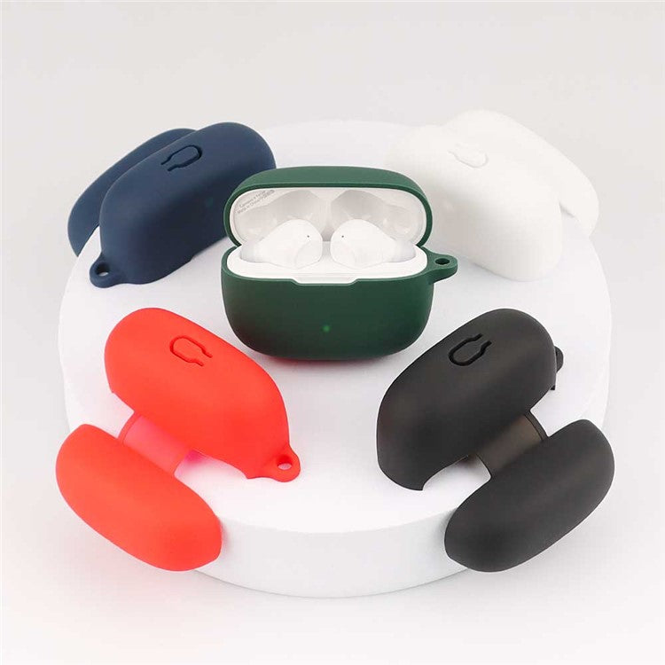 For JBL Wave 200 TWS Bluetooth Earphone Protective Case Soft Silicone Headphone Charging Bin Shell with Buckle - Blackish Green