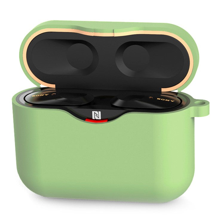 For Sony WF-1000XM3 Soft Silicone Earphone Case Anti-fall Earbuds Charging Box Protective Cover - Matcha Green