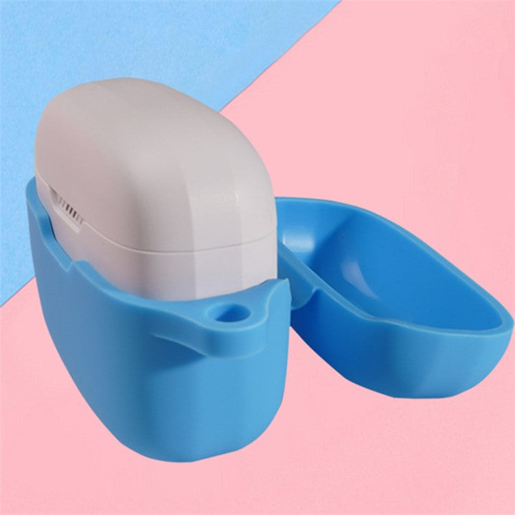 For JBL TUNE 130NC Bluetooth Earphone Silicone Protective Case Headphone Anti-fall Cover with Anti-lost Buckle - White