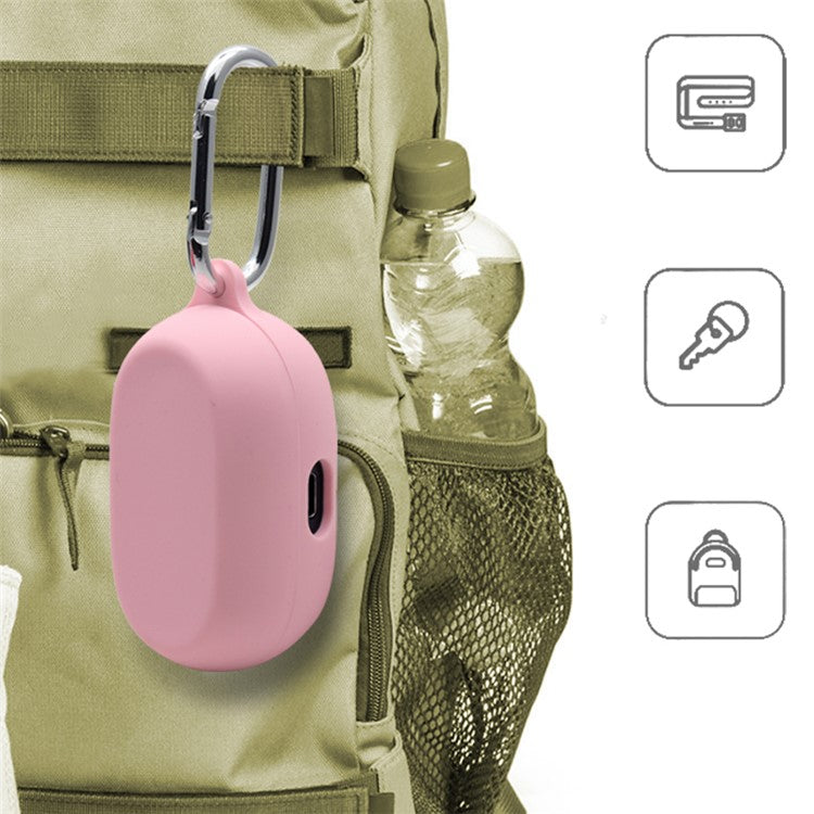 For Jabra Elite 7 Active / 7 Pro Case Cover Portable Protective Case Earbuds Soft Silicone Protector with Keychain - Pink