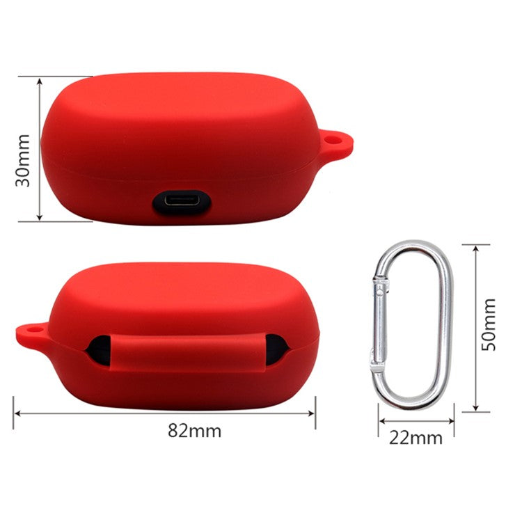 For Jabra Elite 7 Active / 7 Pro Case Cover Portable Protective Case Earbuds Soft Silicone Protector with Keychain - Red