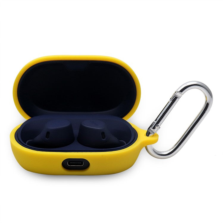 For Jabra Elite 7 Active / 7 Pro Case Cover Portable Protective Case Earbuds Soft Silicone Protector with Keychain - Yellow