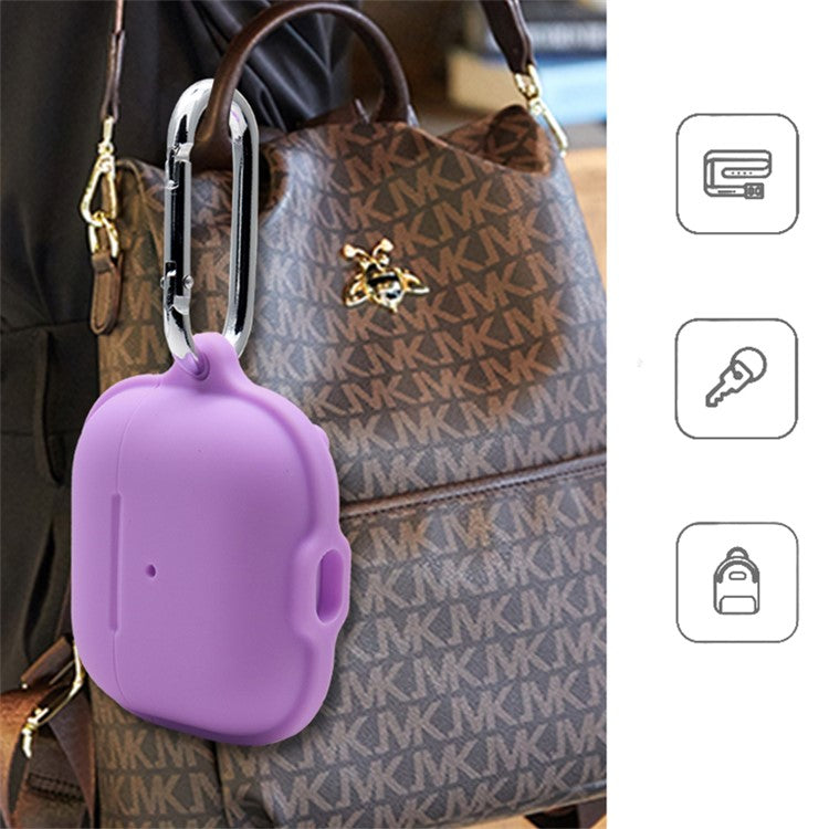 For Apple AirPods 3 Case Cover Portable Protective Case Earbuds Soft Silicone Protector with Keychain - Coffee