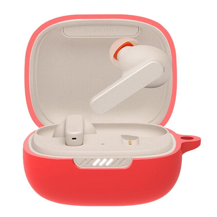 Silicone Protective Case for JBL Live Pro+ TWS, Earphone Charging Box Anti-scratch Dustproof Shell Cover - Red