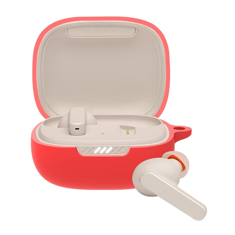 Silicone Protective Case for JBL Live Pro+ TWS, Earphone Charging Box Anti-scratch Dustproof Shell Cover - Red